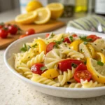 Summer Lemon Pasta Salad with Tomatoes Bell Pepper 1 - Danyrecipes