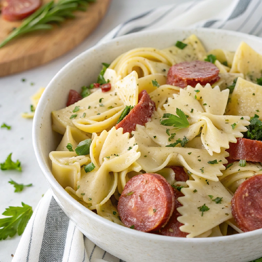 Summer Pasta Salad with Salami & Artichoke Hearts