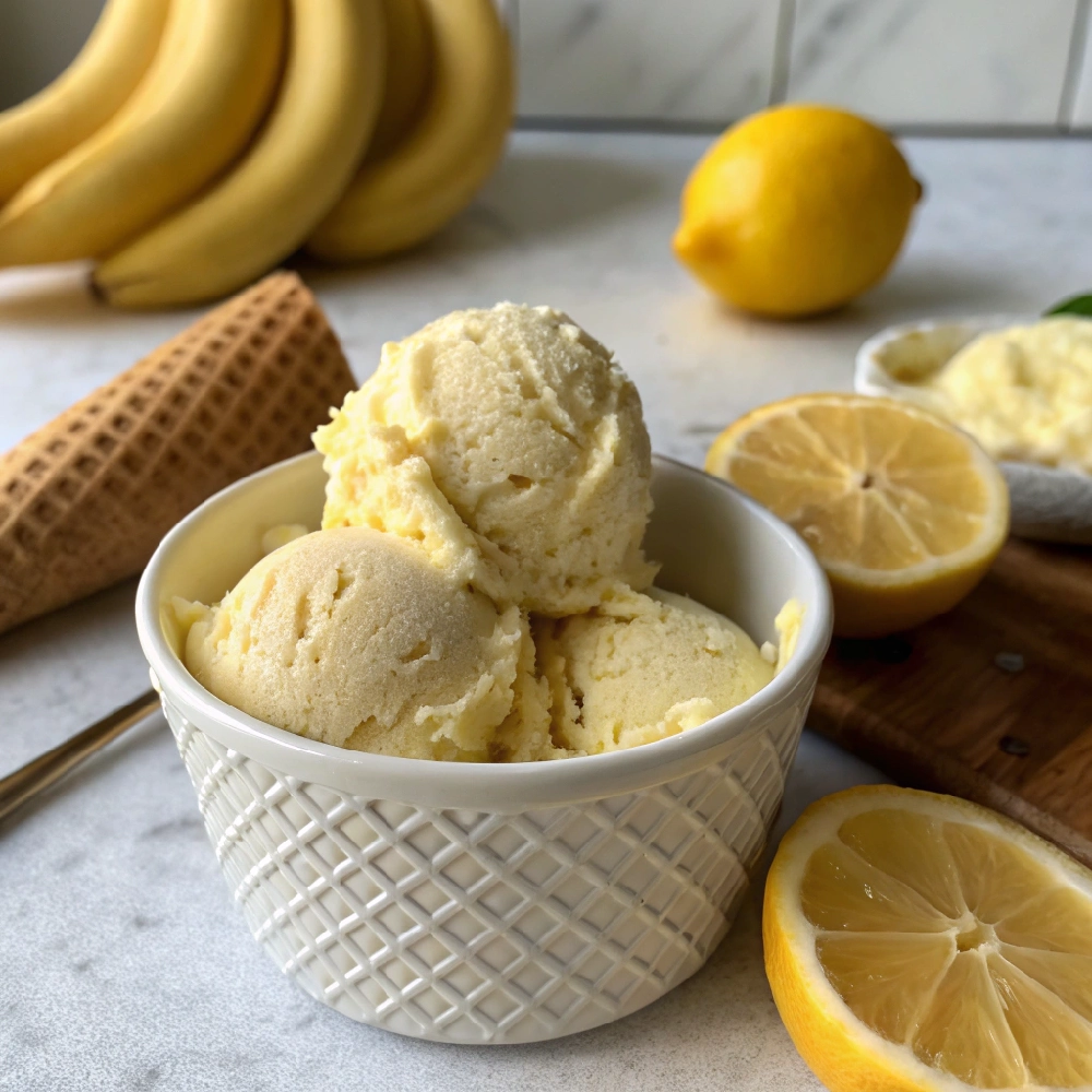 Fruit-Sweetened Lemon Banana Ice Cream 1 Healthy Light Lemon Sweets 16 - Danyrecipes