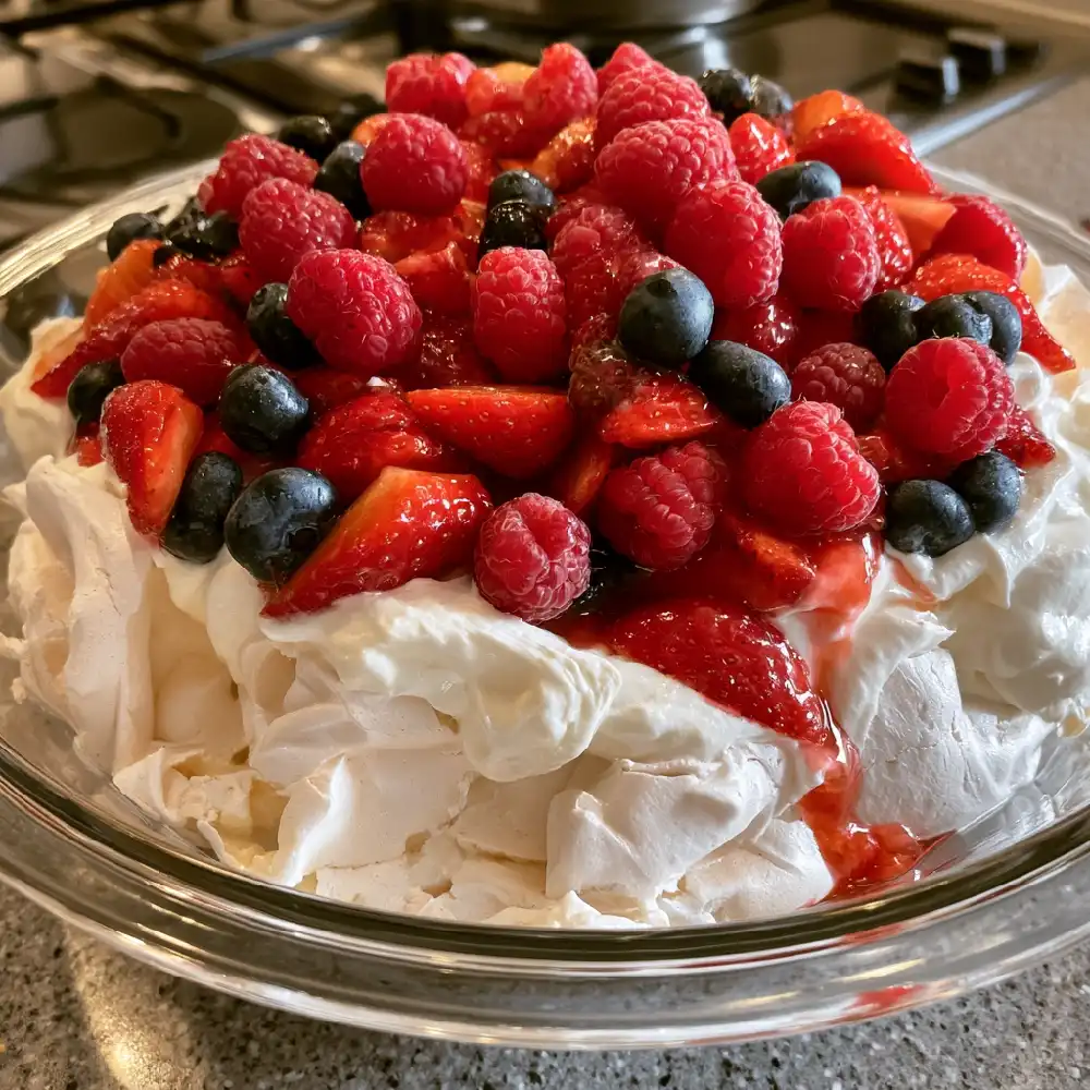 Lemon Berry Pavlova for Outdoor Dinners 1 Lemon Berry Pavlova 2 compressed - Danyrecipes