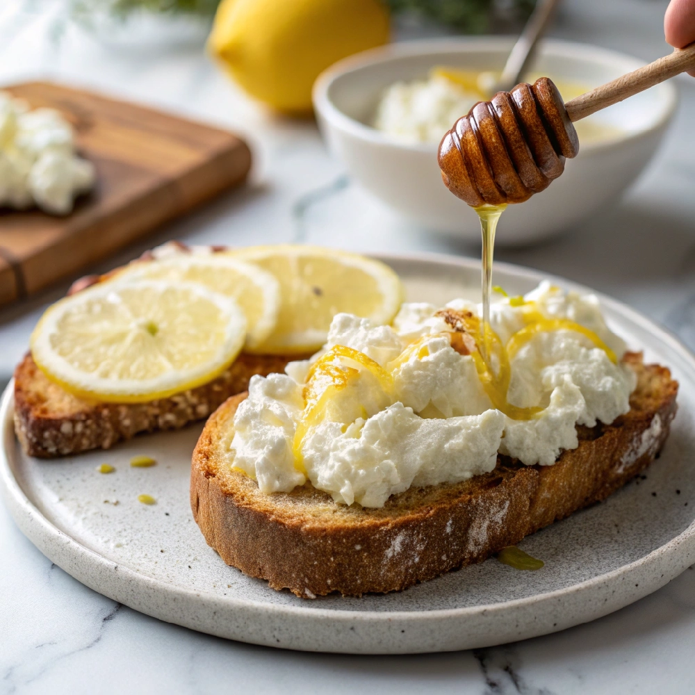 Sweet Lemon Ricotta Toast with Honey 2 Quick 15 Minute Lemon Desserts 10 - Danyrecipes