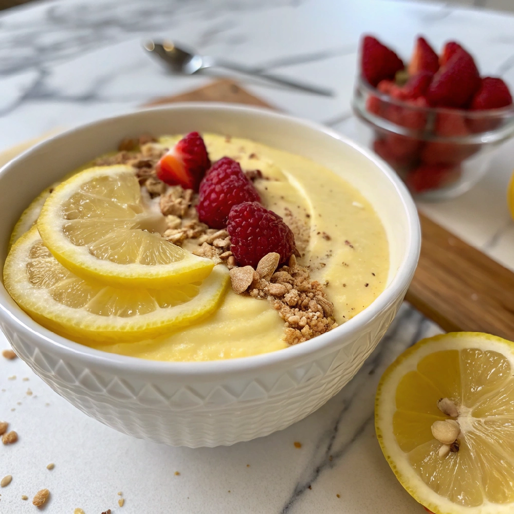 5-Minute Lemon Cheesecake Smoothie Bowl
