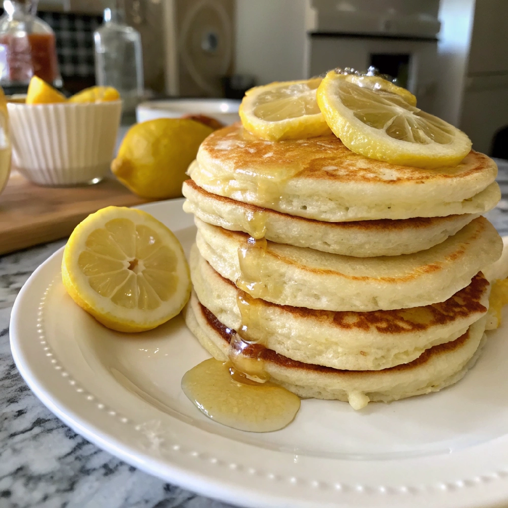 15-Minute Lemon Dessert Pancake Stacks