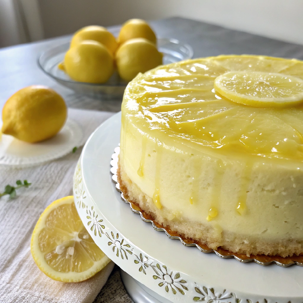 Easy Lemon Cake Without Zest Using Bottled Lemon Juice 2 extreme close up and from the top of creamy lemon 3 - Danyrecipes