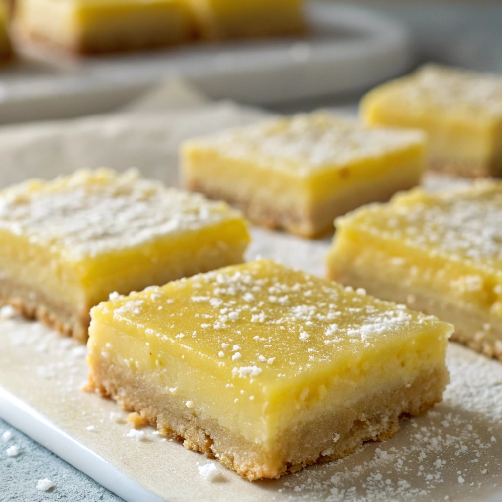 Easy Lemon Butter Bars with a Shortbread Crust 1 extreme close up and from the top of creamy lemon 5 - Danyrecipes