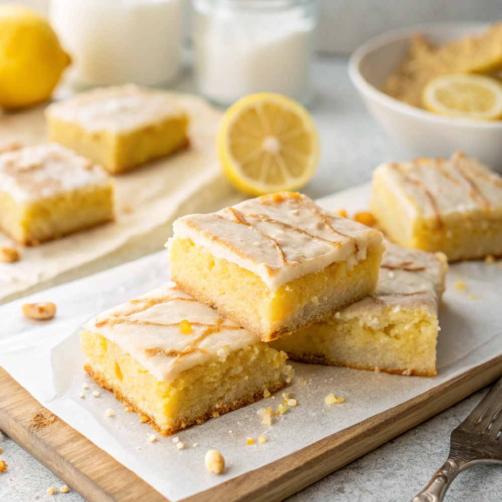 Vegan Lemon Blondies with Aquafaba