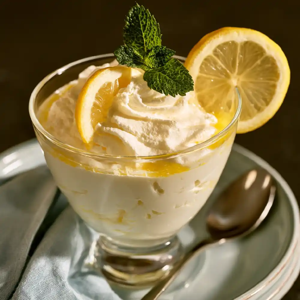 Simple Lemon Cracker Tart Base with Butter 6 Creamy Lemon Mousse with Cream and Sugar