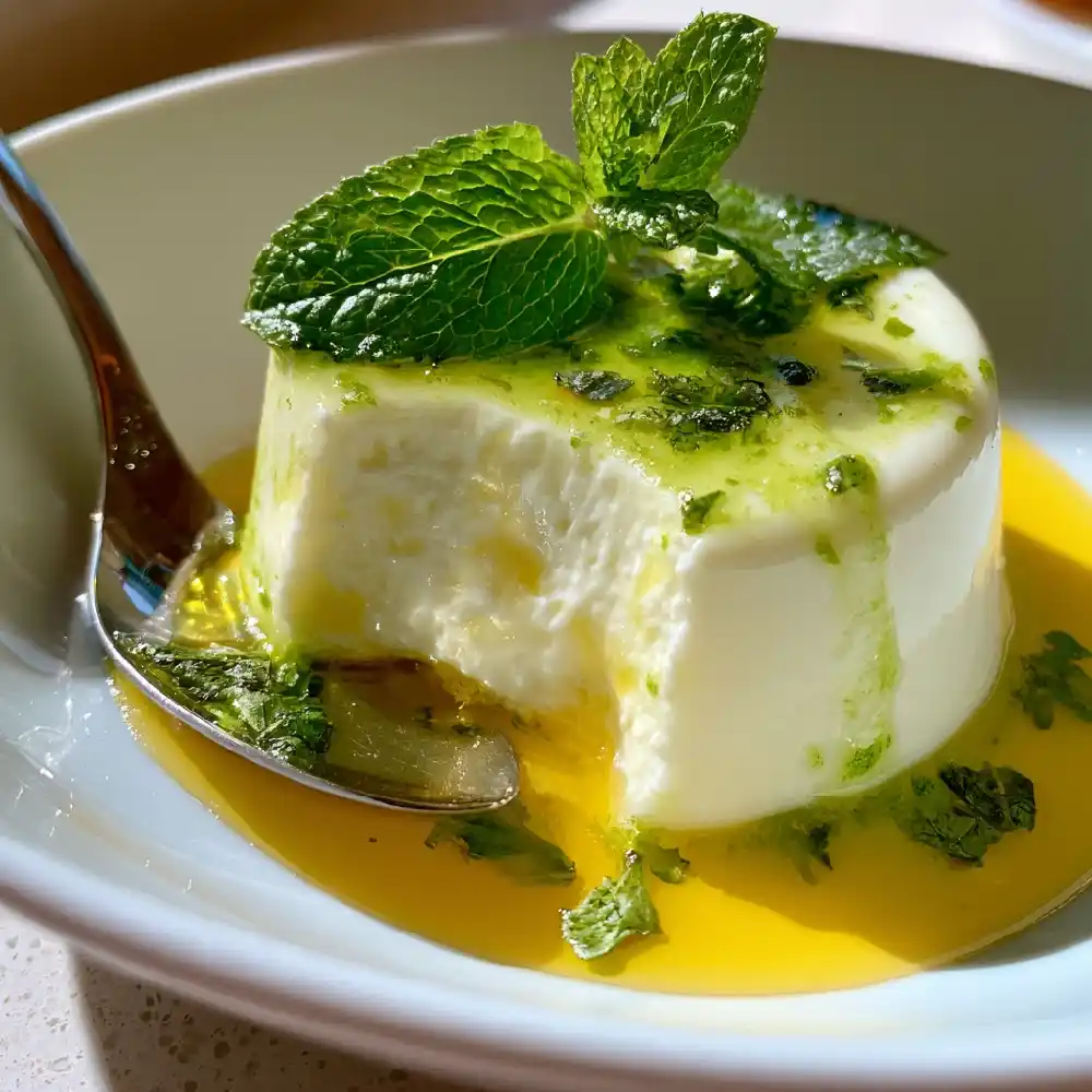 Lemon Panna Cotta with Mint Oil 1 Lemon Panna Cotta with Mint Oil 1 24 11zon - Danyrecipes